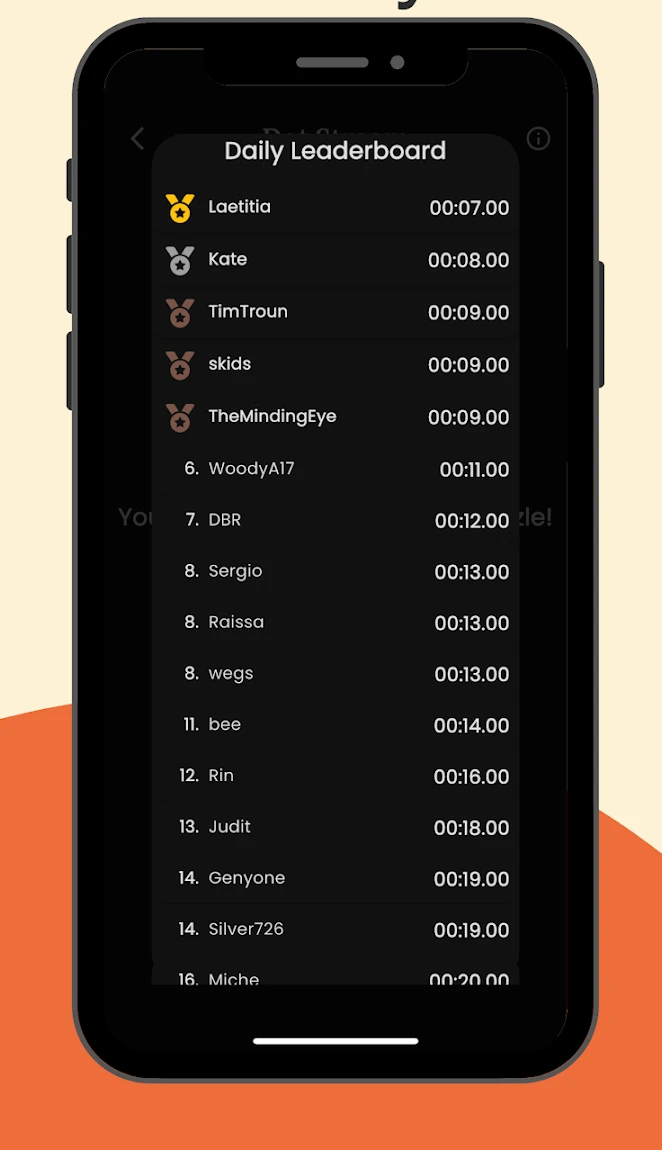 Daily leaderboard in Daily Logic Puzzles