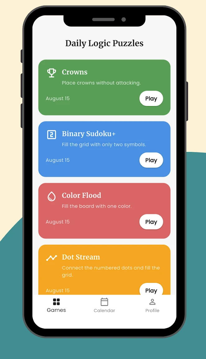 Daily Logic Puzzles daily challenge list